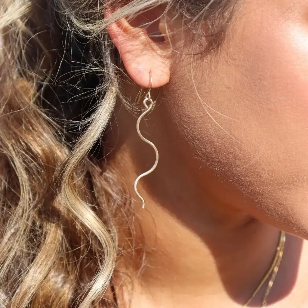 Token (Faire) Sidewinder Earrings - Long, Sterling Silver