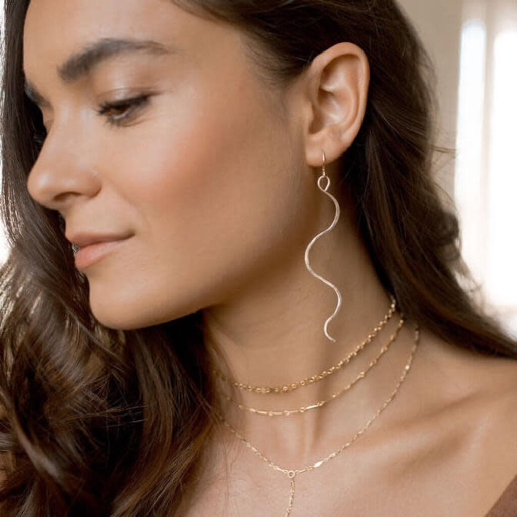 Token (Faire) Sidewinder Earrings - Long, Sterling Silver