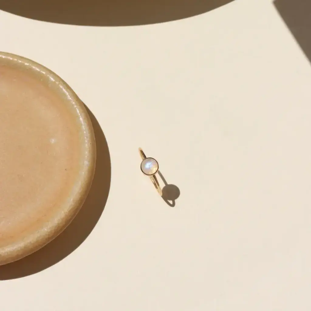 Token (Faire) Moonstone Glow Ring - 14k gold fill, Size 6