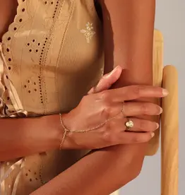 Token (Faire) Moonstone Glow Ring - 14k gold fill, Size 7