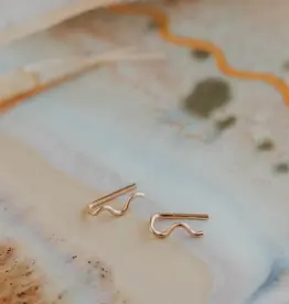 Hello Adorn Jewelry Hello Adorn  - Tiny Wave Ear Climbers (Gold)