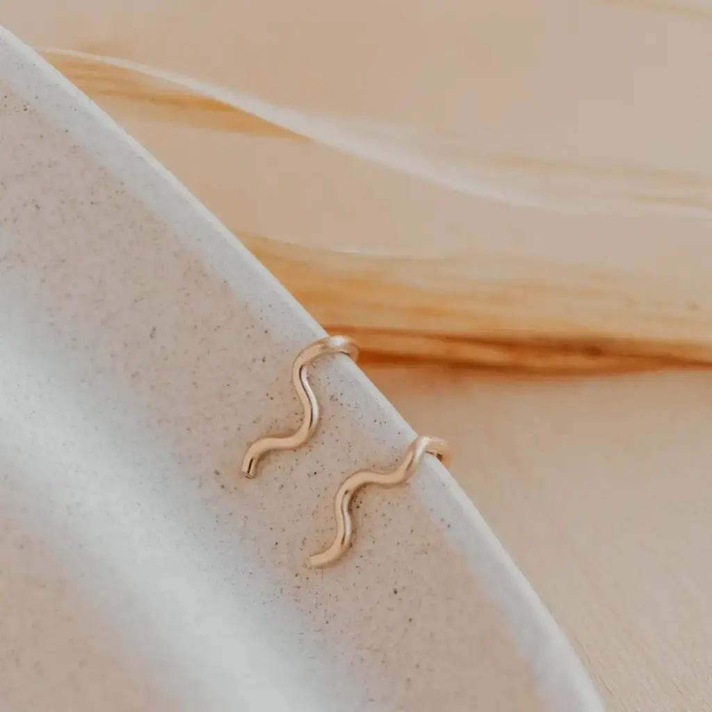 Hello Adorn Jewelry Hello Adorn  - Tiny Wave Ear Climbers (Gold)