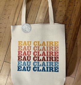 Rock Scissor Paper Eau Claire Supergraphic Name Drop - Totebag (Sunset)