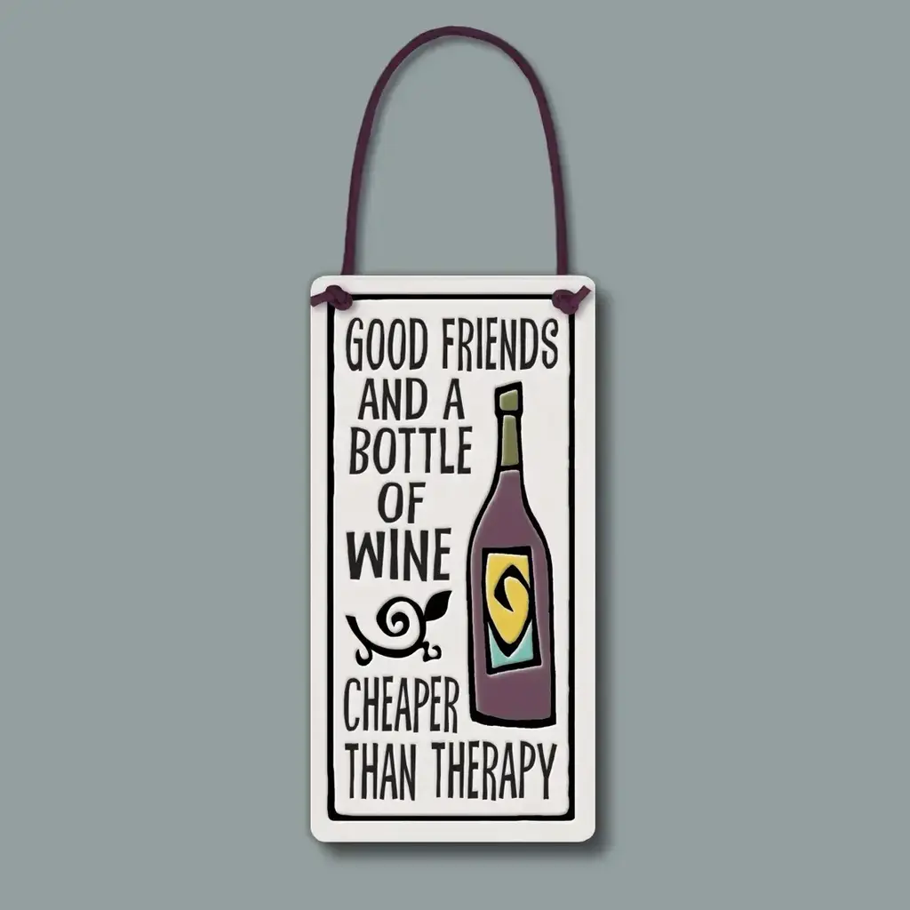 Macone Clay / Spooner Creek Cheaper Than Therapy - Wall Art / Wine Tag