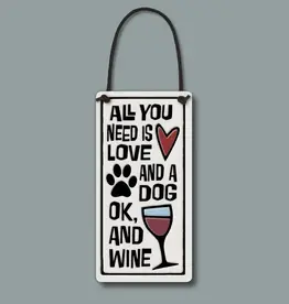 Macone Clay / Spooner Creek Love a Dog and Wine - Wall Art / Wine Tag