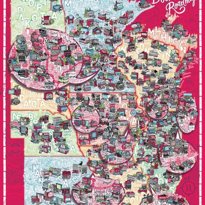 Maynards Games Midwest Indie Bookstore Roadmap - 2025 - Puzzle (1000 pc)