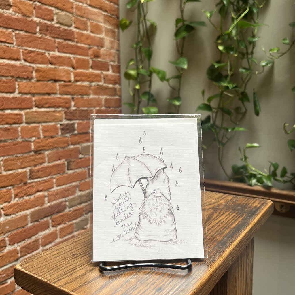 Nadine Bresina Under the Weather (Gnome) Greeting Card