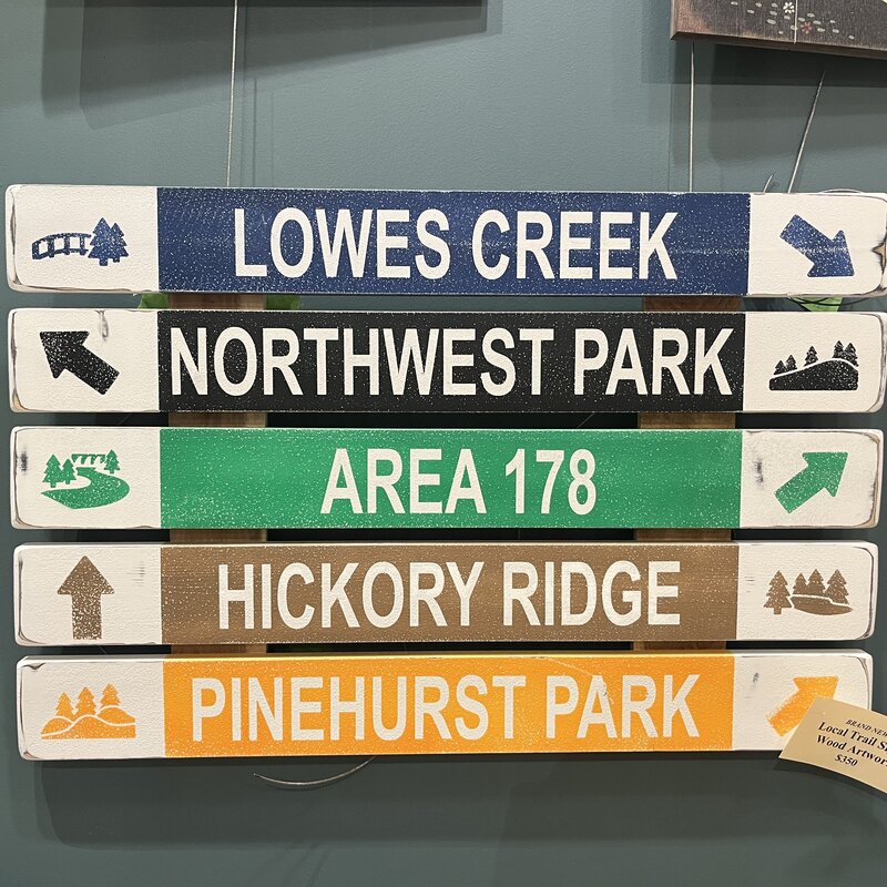 Mounted Trail Ski Sign - CUSTOM TEXT