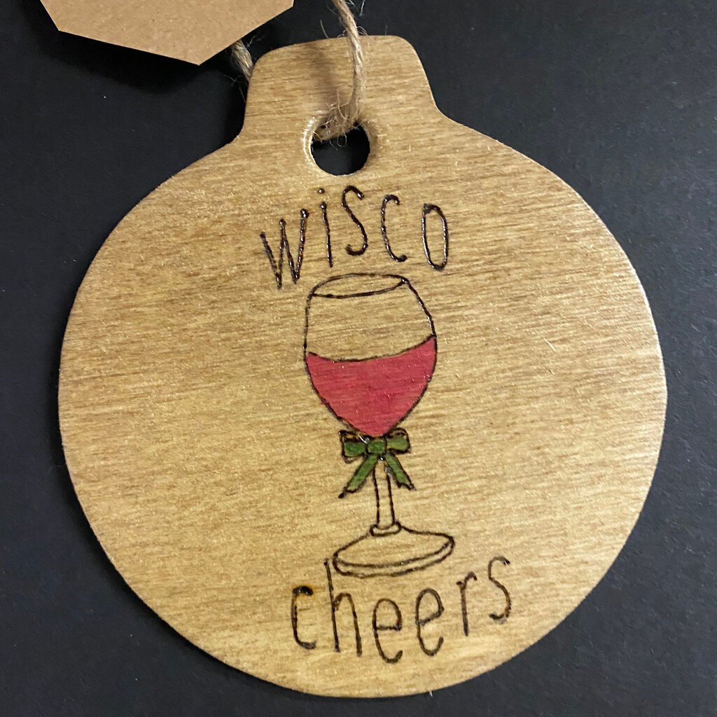 Bonni Knight Wisco Cheer Ornaments Round