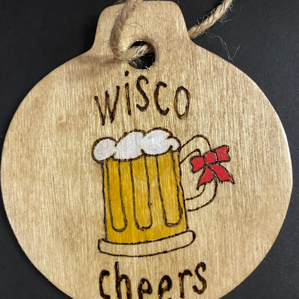 Bonni Knight Wisco Cheer Ornaments Round