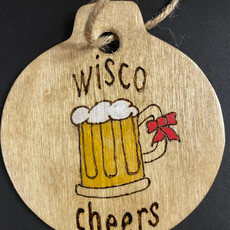 Bonni Knight Wisco Cheer Ornaments Round