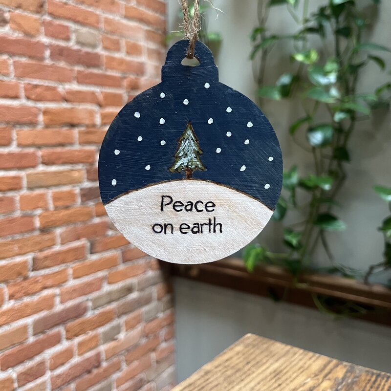 Wisco Cheer Wisco Cheer Round Peace Tree Ornament