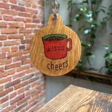 Wisco Cheer Wisco Cheer Round Coffee Ornament