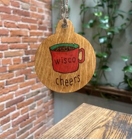 Wisco Cheer Wisco Cheer Round Coffee Ornament
