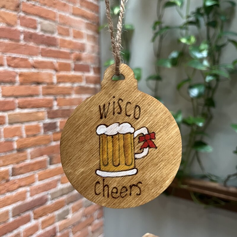 Wisco Cheer Wisco Cheer Round Beer Ornament