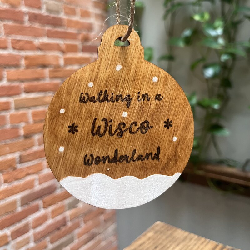 Wisco Cheer Wisco Cheer Round Wisco Wonderland Ornament