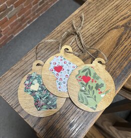 Wisco Cheer Wisco Cheer Round Decoupage Ornament (Assorted)