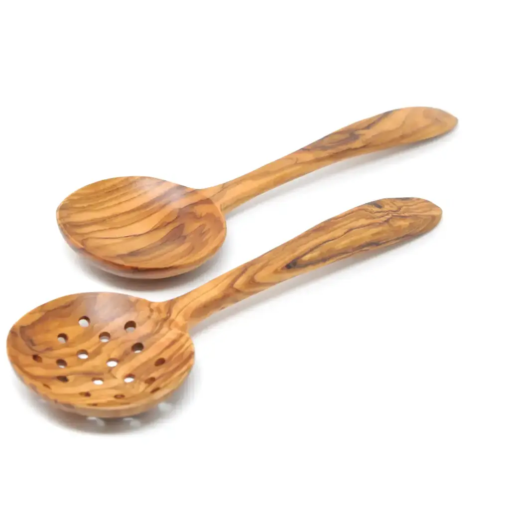 BeldiNest Olive Wood Set of 2 Spoon and Strainer