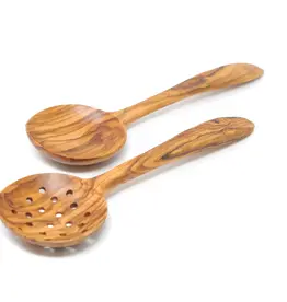 BeldiNest Olive Wood Set of 2 Spoon and Strainer