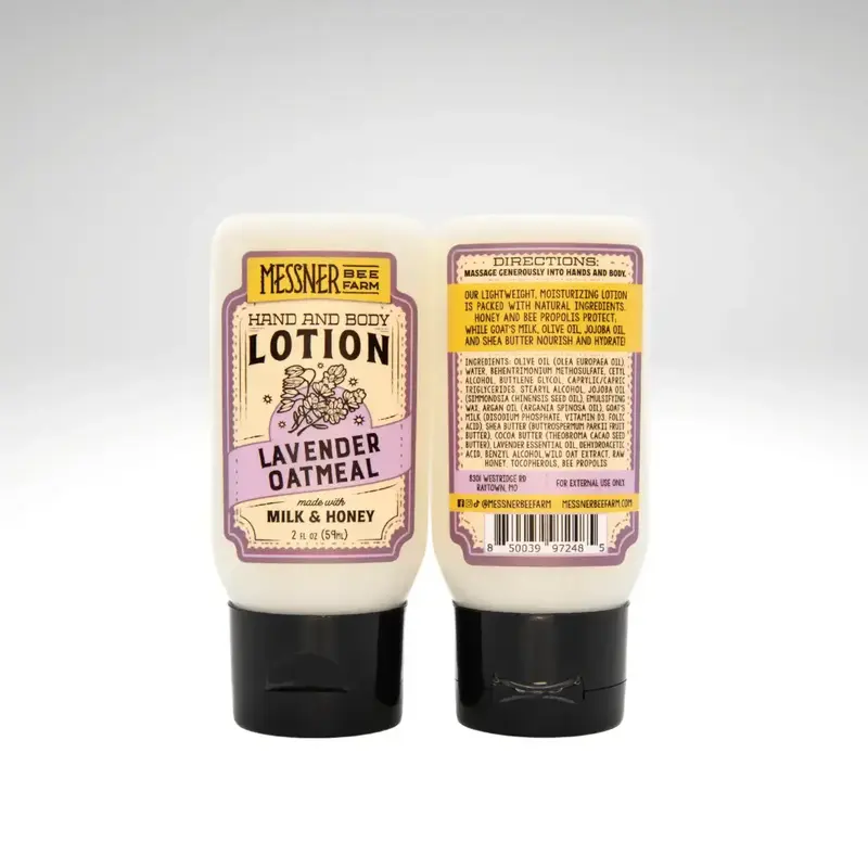 Messner Bee Farm 2oz. Lavender Oatmeal - Milk and Honey Lotion