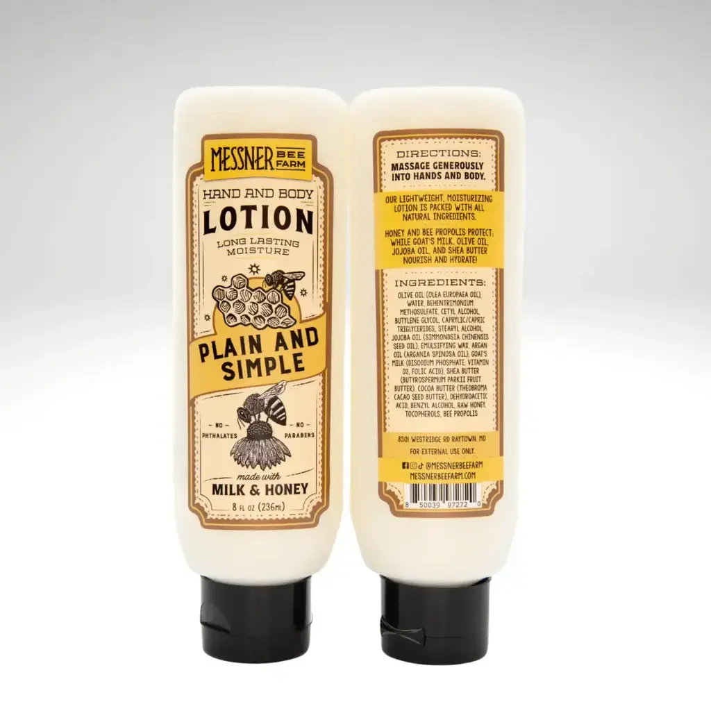 8oz. Plain and Simple  - Milk and Honey Lotion