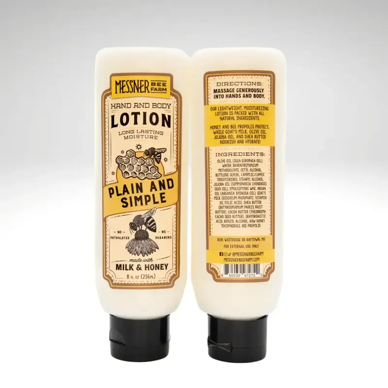 8oz. Plain and Simple  - Milk and Honey Lotion