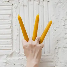 Beeswax Taper Candle - 7" Antique