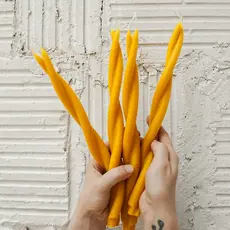 Beeswax Taper Candle: Twin Flame (Single)