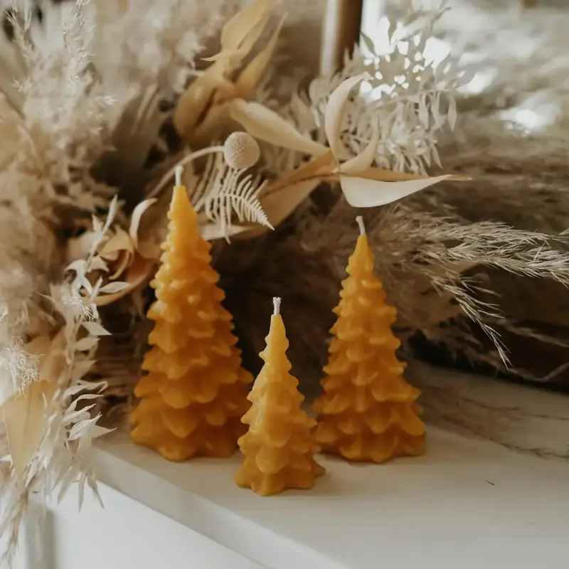 Medium Northwoods – Pine Tree Beeswax Candle