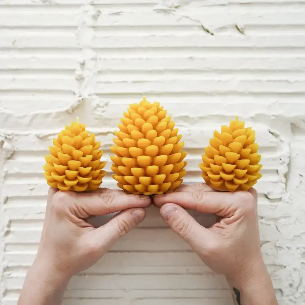 Large Pinecone - Handmade Beeswax Candle