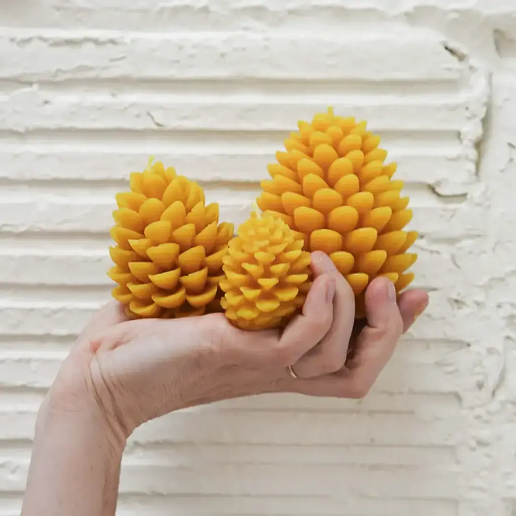 Large Pinecone - Handmade Beeswax Candle