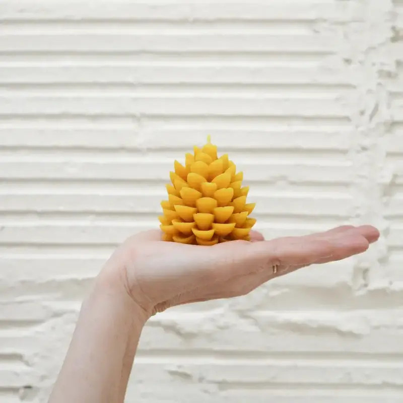 Medium Pinecone - Handmade Beeswax Candle