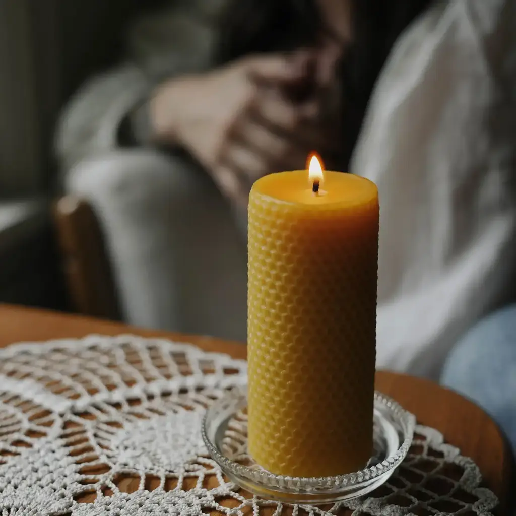 Winnie - Beeswax Pillar Candle