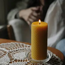 Winnie - Beeswax Pillar Candle