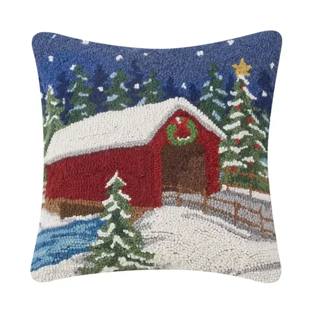 Volume One Hook Pillow -  Snowy Holiday Bridge