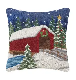 Volume One Hook Pillow -  Snowy Holiday Bridge