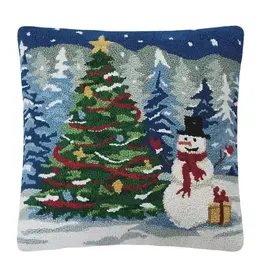 Volume One Hook Pillow -  Snowy Tree With Snowman