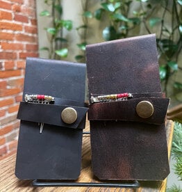 Gramps Creative 3 Player Leather Travel Cribbage Board