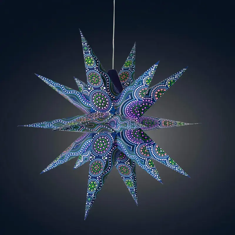 Artschatz LLC Kaleidoscope Moravian Star 24" Blue