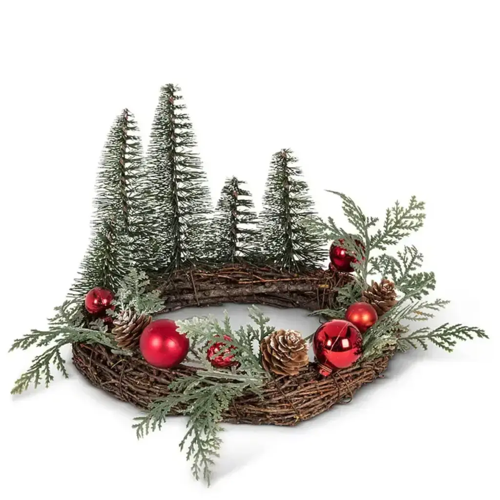 Abbott Fir & Ball Candle Ring