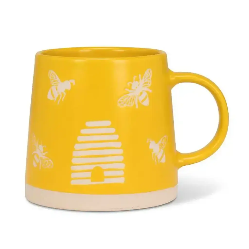 Abbott Wide Base Mug with Bees Yellow