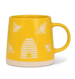Abbott Wide Base Mug with Bees Yellow