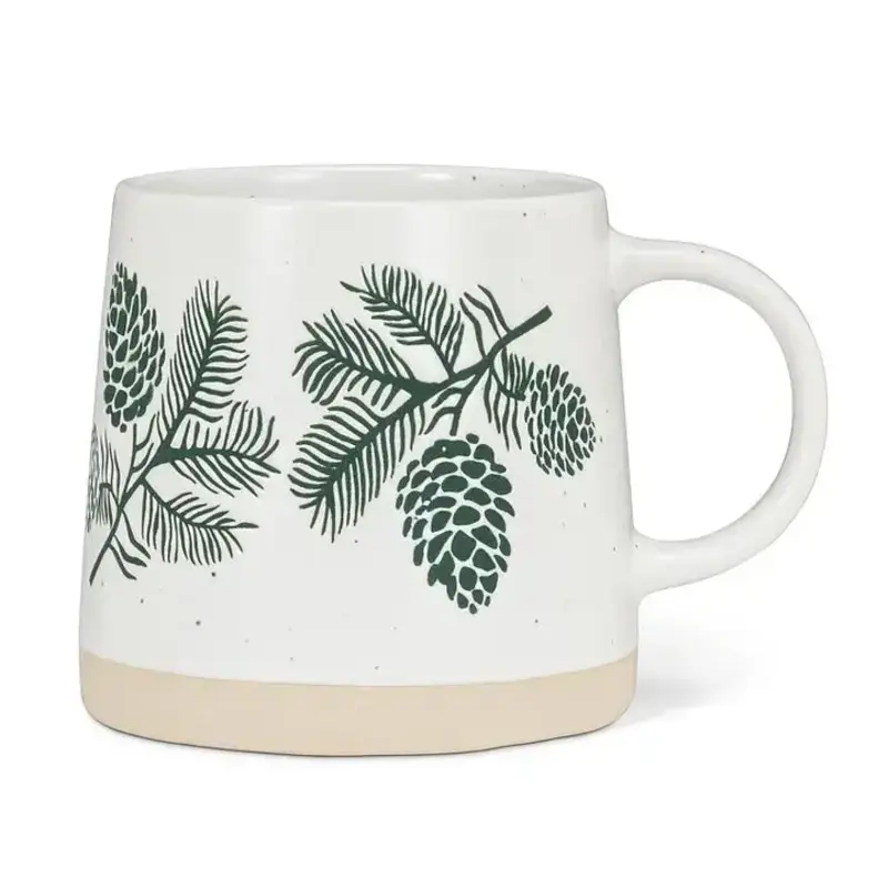 Abbott Wide Base Mug with Pinecones