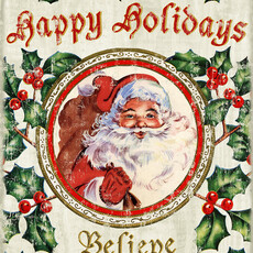 Volume One Believe in Magic Santa Wood Sign— Happy Holidays Believe in the Magic (17x23)