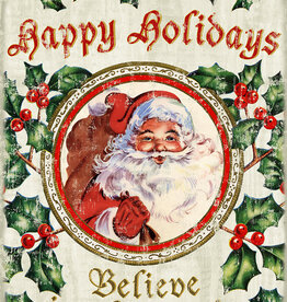 Volume One Believe in Magic Santa Wood Sign— Happy Holidays Believe in the Magic (17x23)