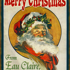 Volume One Santa Wood Sign — Merry Christmas From Eau Claire, WI (17x23)