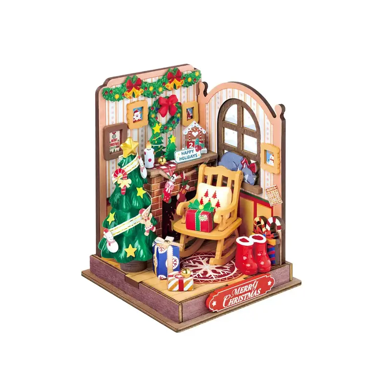 Hands Craft Diy Miniature House Kit: Christmas Fireplace