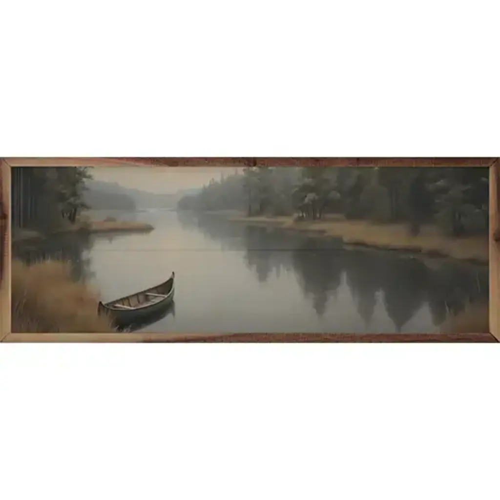 Kendrick Home Canoe On the Lake Edge  24x8