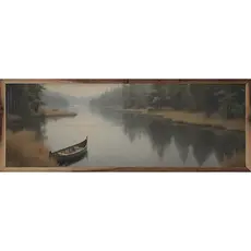 Kendrick Home Canoe On the Lake Edge  24x8