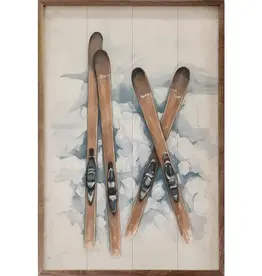 Kendrick Home Pair of Skis in the Snow  5x8